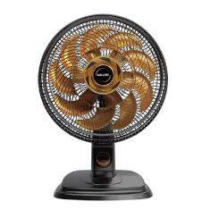 Ventilador De Mesa Mallory Egeo 40cm Preto E Dourado