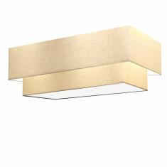 Plafon Duplo Retangular Vivare Md-3071 Cúpula Em Tecido 80x40cm X 70x30cm - Bivolt Algodão-crú 127/220v