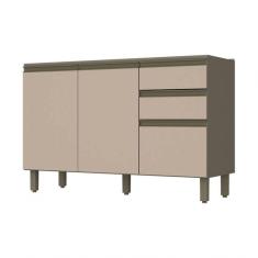 Balcão Para Pia 2 Gavetas 3 Portas 120 Cm Henn Duna/Cristal