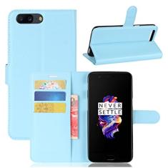 Capa carteira para OnePlus 5, capa carteira flip de couro PU premium com compartimento para cartão, suporte e fecho magnético [capa interna de TPU à prova de choque] Compatível com OnePlus 5