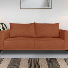 Sofá Eliot 2 Lugares 160 Cm Linho Boucle Cobre