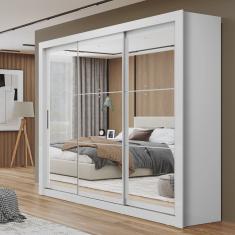 Guarda-Roupa Casal 3 Portas com Espelho e 4 Gavetas 188,5cm Viena Yescasa
