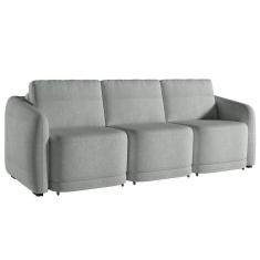 Sofá Cama Casal Para Sala 306cm Polska K04 Bouclê Cinza Claro - Mpozenato