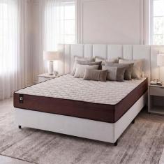 Conjunto Cama Box Espuma Atlanta Marrom Viúva 128x188x62 - King House