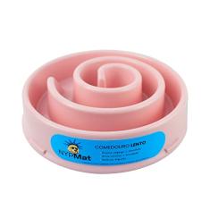 Comedouro Lento Educador Interativo Para Cães Modelo Espiral Rosa