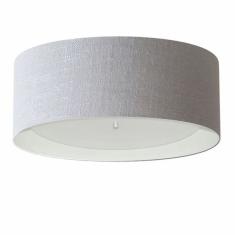 Plafon Cilíndrico Md-3008 Cúpula Em Duplo Tecido 60x25cm Cinz