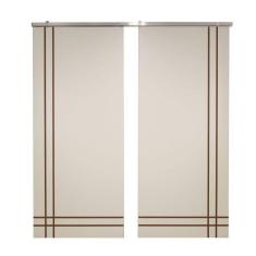 Porta Dupla Branco Prime Frisada Kit Alumínio F06 - 210x180