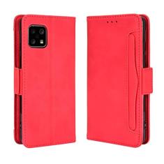 Capa com compartimento para cartão para Sharp Aquos Sense 4 Plus, capa flip de couro para Sharp Aquos Sense 4 Plus, capa magnética retrô para celular, capa carteira com compartimentos para cartões