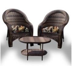 Conjunto de Poltronas Fibra Sintética Tóquio - 2 Poltronas + 1 Mesa Ce