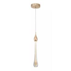 Pendente Gota Cristal Dourado LED 5W 3000K Bivolt