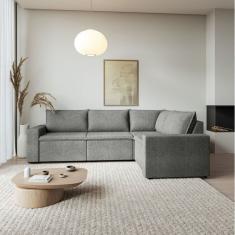 Sofá Modular De Canto 4 Módulos Zen Cabecasa Madeiramadeira Chumbo