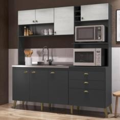 Cozinha Compacta Casamia Blume Retro, Grafite/Snow