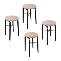 Kit 04 Banquetas Baixa Manu Suede