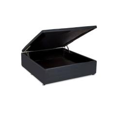 Cama Box Baú Ortobom Couríno Nero Black Cama Box Casal - 1,38x1,88x0,35