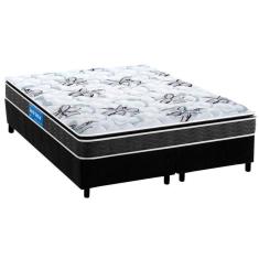 Cama Box King: Colchão Espuma D33 Probel Guarda Costas Premium Extra Firme + Base CRC Suede Black(193x203)
