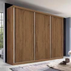 Guarda-Roupa Casal 3 Portas de Correr 4 Gavetas Pearl Espresso Móveis Freijó