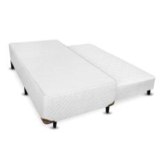 Cama Box SOLTEIRO com Bicama de molas Branco - 096x203