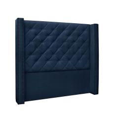 Cabeceira Cama Box Queen 160cm e Recamier Vicenza Suede Azul Marinho S04 - D`Rossi