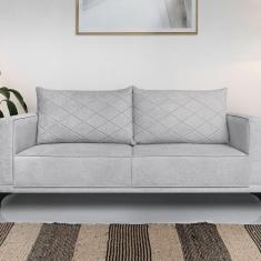 Sofá Eliot 2 Lugares 180 Cm Linho Boucle Cinza