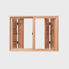 Janela de Madeira Pantográfica 100x120cm Lisa Pop Requadro Esel