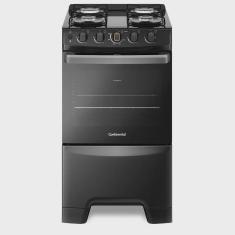 Fogão 4 Bocas Continental Preto Automático com TOPLimpaFácil e Mesa de Vidro (FC4FP) Premium