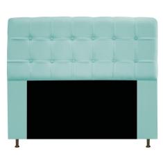 Cabeceira Estofada Mel 160 Cm Queen Size Suede Azul Tiffany