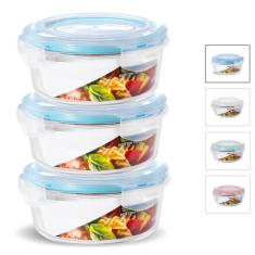 Kit Conjunto 3 Potes Vidro Hermético Tampa Plástico Marmita Mantimento