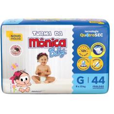 Fralda Descartável Turma da Mônica Baby Mega G (711 kg) 44 Unidades, 1