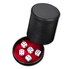 Genérico - Copo de Dados em Couro com Tampa - Vermelho - RPG