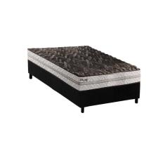 Cama Box Baú Solteiro: Colchão Espuma Paropas D33 Pasquale Plus Euro Pillow + Base CRC Suede Grey(88x188)