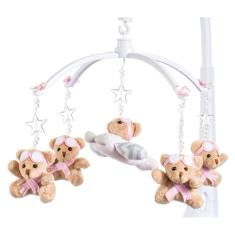 Móbile Para Berço Musical E Giratório Aviadora Rosa
