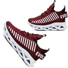 Tênis Easy Masculino Evoltenn Trançado Moderno Bordo, Bordô, 40