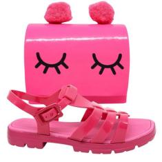 Kit Sandalia Aranha E Bolsa Infantil Antiderrapante Delicada Ultraconf