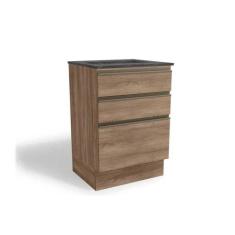 Balcão Cozinha p/Cooktop Maxxi G743 top 3 Gavetas c/Tampo 60cm Nogal/C