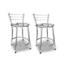 Kit 2 Banco Banquetas Baixa Cromada C/ Encosto - Moveraço, Cromado, As