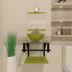 GABINETE DE VIDRO CROÁCIA 40CM AP VERDE OLIVA