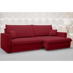 Sofá Tango 2,40m sem caixa, Retrátil e Reclinável Velosuede Vermelho -