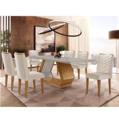 Sala de Jantar Alvorada com 6 Cadeiras Liz MDF Rufato