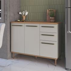 Balcão de Cozinha 120cm 3 Portas 2 Gavetas Espaço Cuba ou Tampo Isabelle