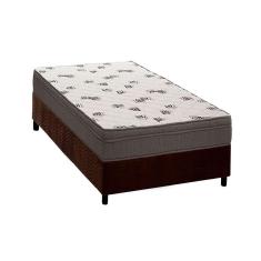 Cama Box Solteiro: Colchão Espuma D45 Ortobom Light Saúde Ortopilow + Base Crc Suede Brown(88X188)