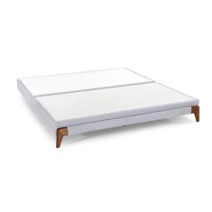 Base Box Casal Cairo Herval 15X138X188Cm Cinza Claro