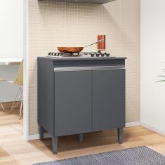 Balcão Para Cozinha 2 Portas United Cinza Fosco