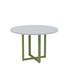 Mesa De Reunião Redonda 100cm Mrr1100p25tub Cinza/verde Miró