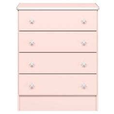 Cômoda Infantil 4 Gavetas Mdp Doce Mel Rosa