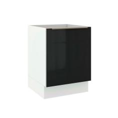 Balcão Madesa Lux 60 cm 1 Porta - Branco/Preto
