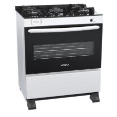 Fogao 5 Bocas Venax Picasso Vitreo Branco Gas Glp