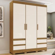 Guarda Roupa Solteiro 3 Portas 4 Gavetas Lema Briz