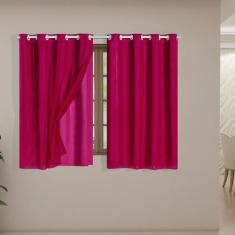 Cortina Blackout PVC com Tecido Voil 2,00 m x 1,40 m Pink - EDDI CASA