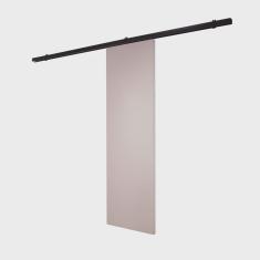 Porta de Correr Branco Prime com Kit Alumínio Preto - 210x80