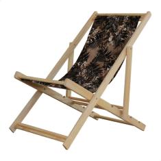 Espreguiçadeira Preguiçosa Dobrável sem Braço em Madeira Maciça